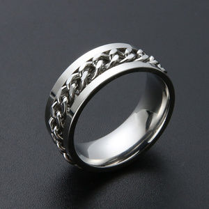 Titanium Ring, Mens Ring, LInk Chain
